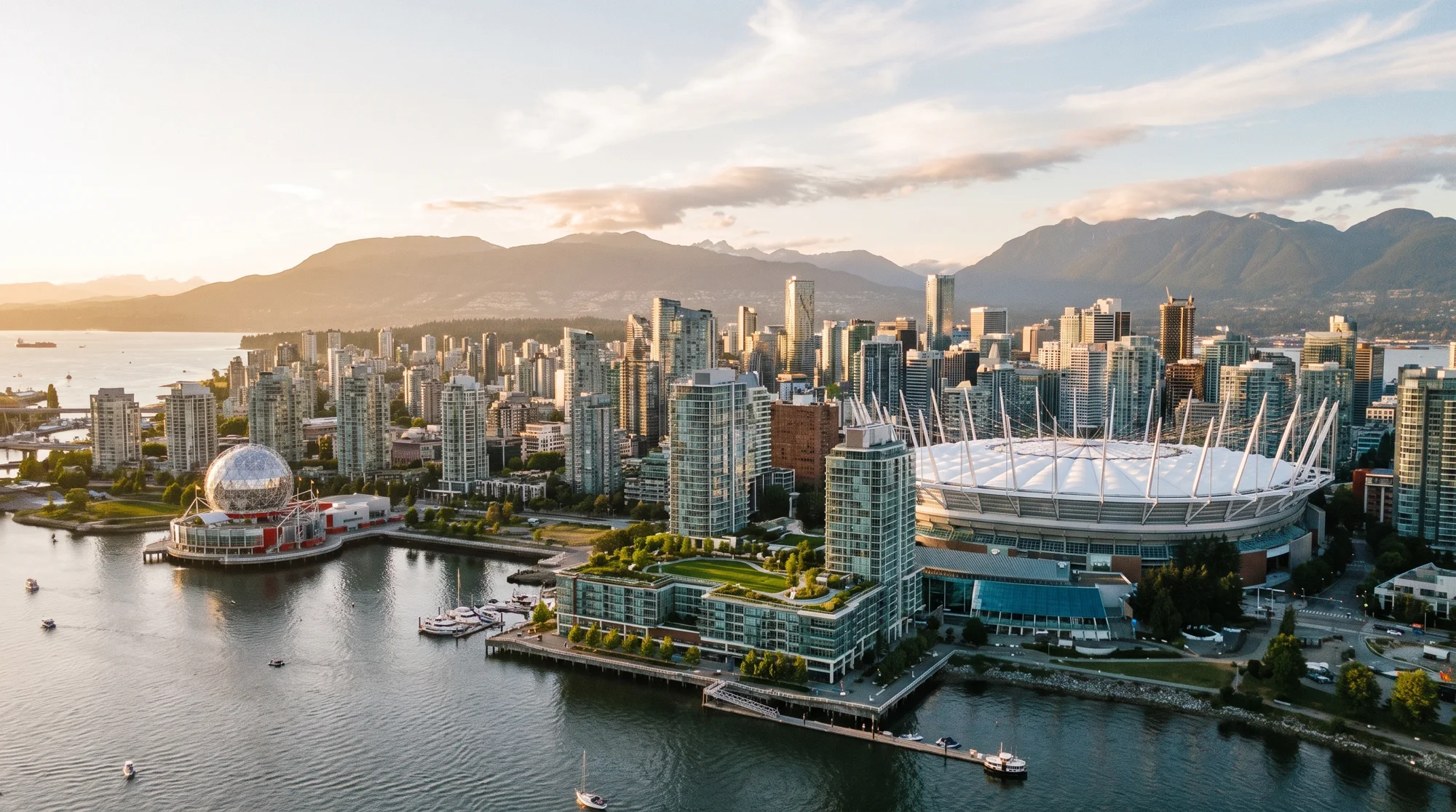 Downtown Vancouver, False Creek and BC Place